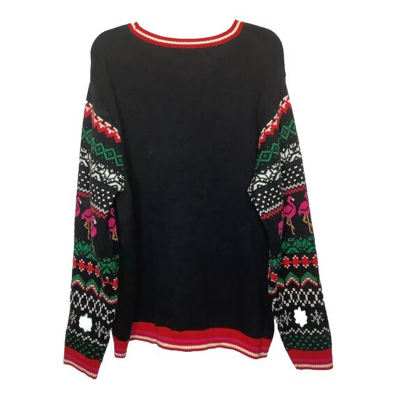 Holiday Time Black and Pink Festive Sweater - Picture 3 of 9